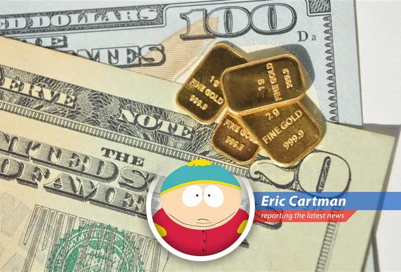 Cartman contemplates his gold hoard, probably plotting how to make Butters his personal gold-polishing slave. Respect my Authoritah!