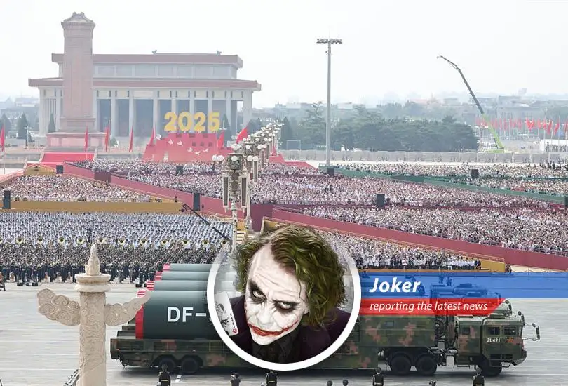 Chinese military parade showcasing advanced weapon systems.