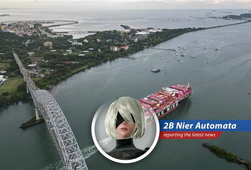 Container ships navigating the Panama Canal, illustrating the strategic importance of the ports in the escalating geopolitical standoff