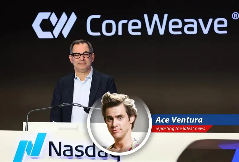 Coreweave's stock performance over the past year, reflecting investor uncertainty amid massive spending plans.