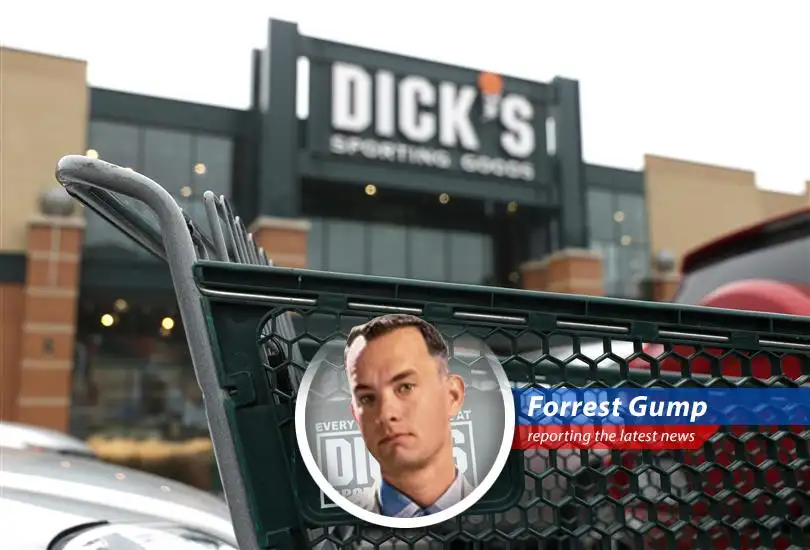 Dick's Sporting Goods sees rise in sales as Forrest's bubba's shell out for new kicks and gear.