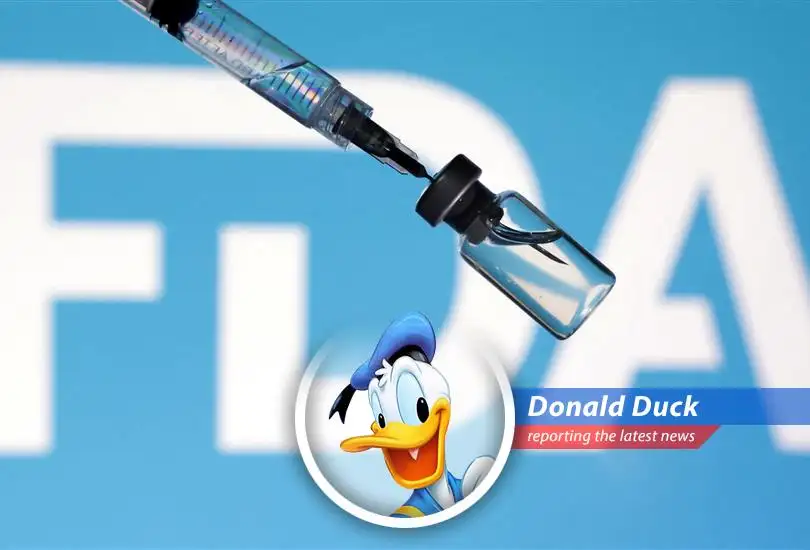 Donald Duck reporting on the FDA blocking vaccine safety studies.