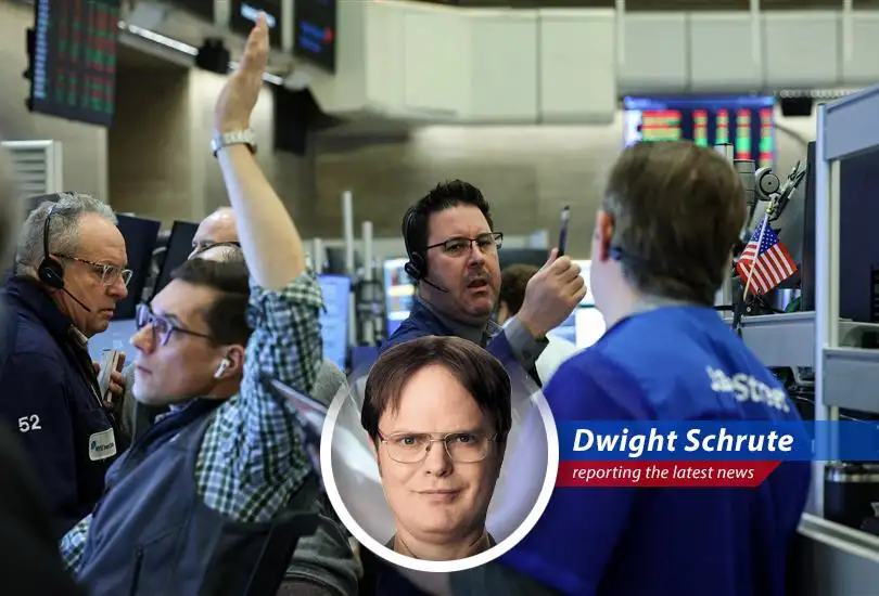 Dwight Schrute, Assistant Regional Manager, analyzes market trends with beet-fueled precision.
