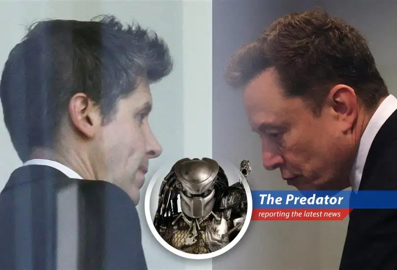 Elon Musk and Sam Altman face off in a high-stakes legal battle over the future of AI, as seen through the eyes of a Predator.