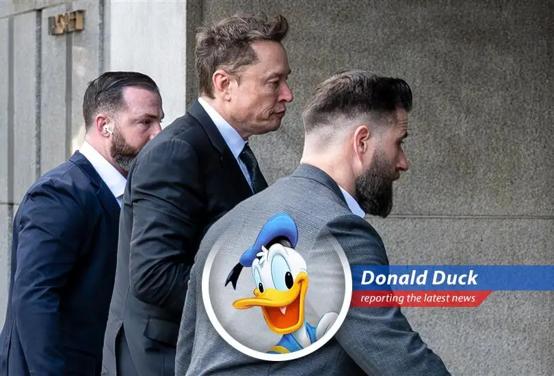 Elon Musk at the federal courthouse in San Francisco defending his Twitter acquisition.