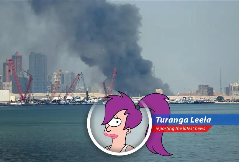 Empty conference halls symbolize the disruption caused by regional tensions in the Middle East.