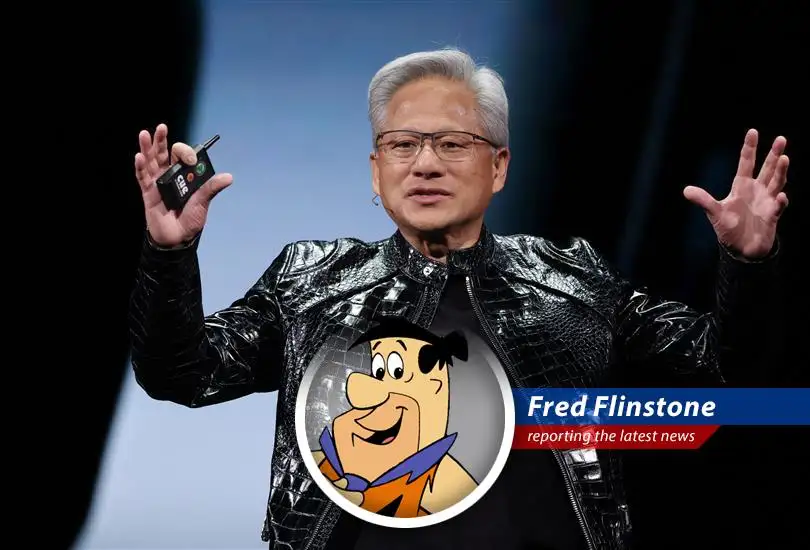 Fred Flinstone ready to tackle the stock market with his Stone Age savvy.