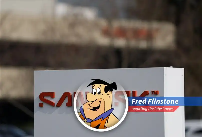 Fred Flinstone scratching his head over the Bedrock stock ticker.