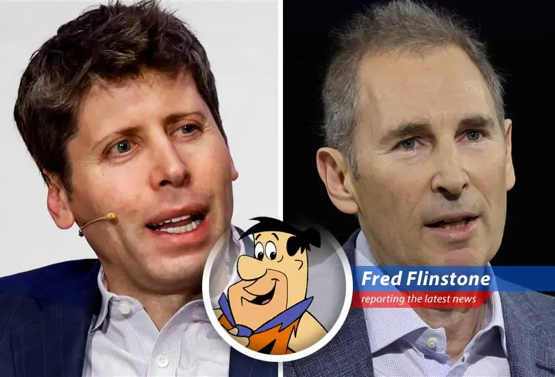 Fred contemplates the stock market's wild ride, wondering if he should trade his pet dinosaur, Dino, for some AI stocks.