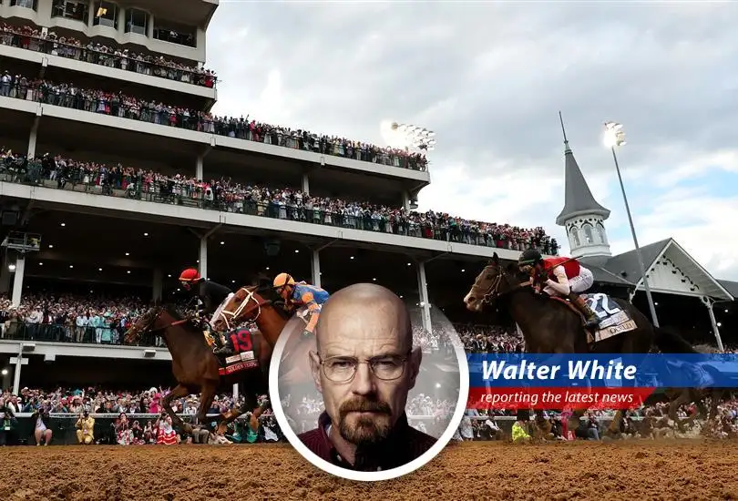 Golden Tempo, ridden by Jose Ortiz, surges to victory in the 152nd Kentucky Derby.