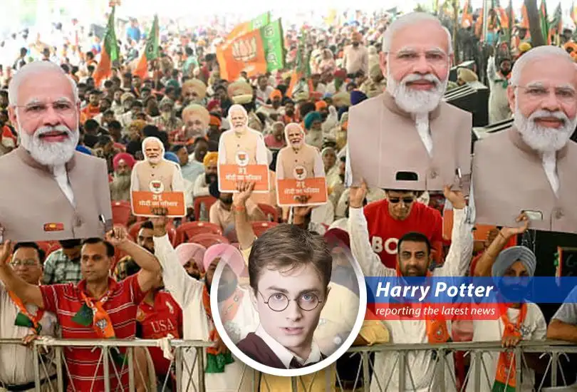 Harry Potter's whimsical perspective on India's Prime Minister Narendra Modi potentially winning a third consecutive term in office.