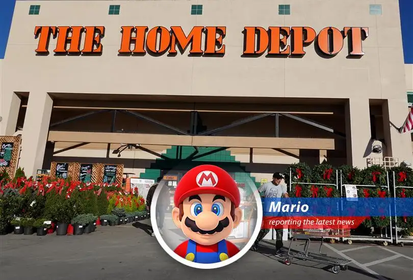 Home Depot store exterior showing a sales dip due to the current real estate market and selective spending.