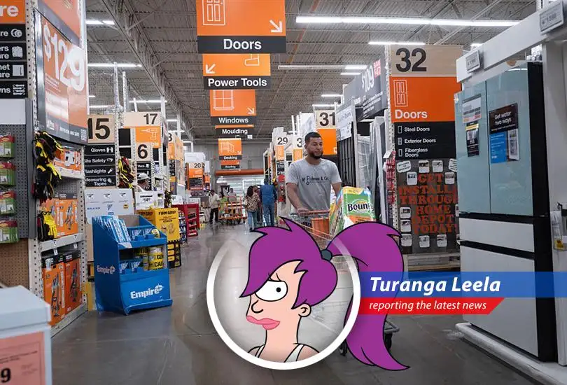 Home Depot store front. Company navigating through economic headwinds.