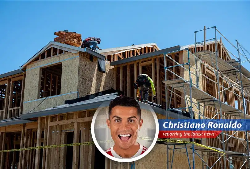 Home construction site indicating slight increase in builder sentiment.