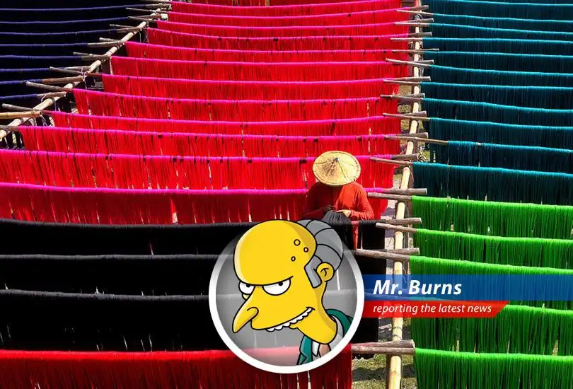 Indian textile mills face new hardships amidst global economic instability, a situation that displeases Mr. Burns.