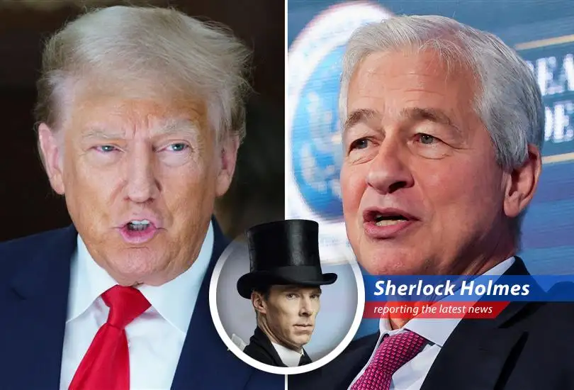 Jamie Dimon addressing concerns surrounding JPMorgan Chase's debanking practices amid legal challenges from Donald Trump.