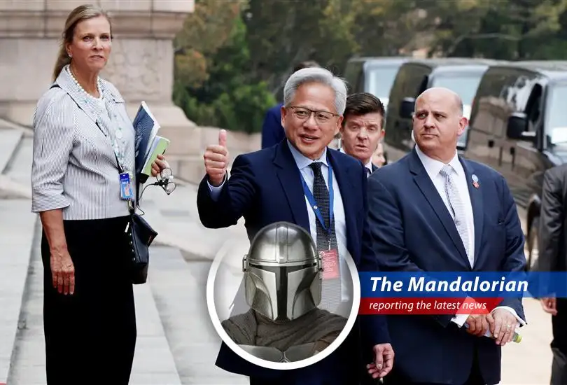 Jensen Huang and Donald Trump at the China summit, emphasizing the significance of trade relations.