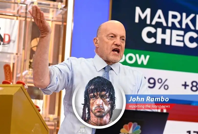 Jim Cramer delivering his market analysis on CNBC's Mad Money