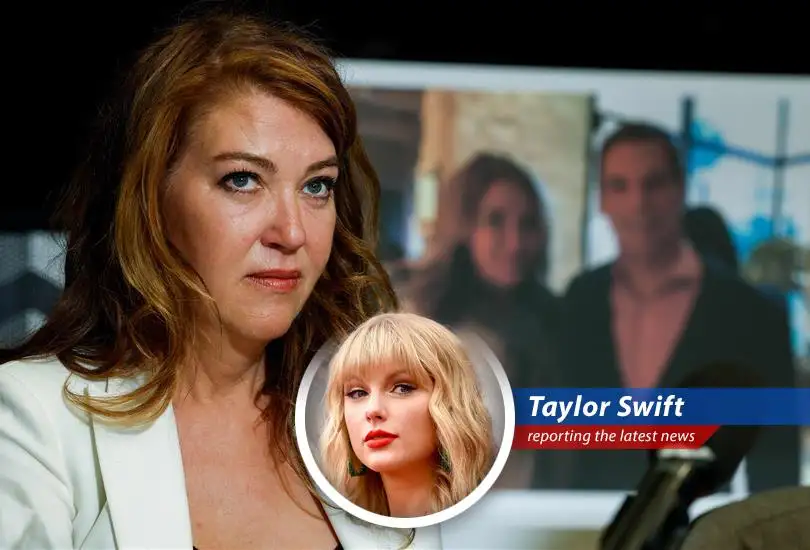 Lonna Drewes details her allegations against Eric Swalwell at a press conference in Los Angeles.