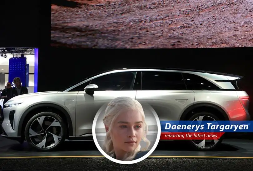 Lucid Motors facility showcasing parked vehicles.