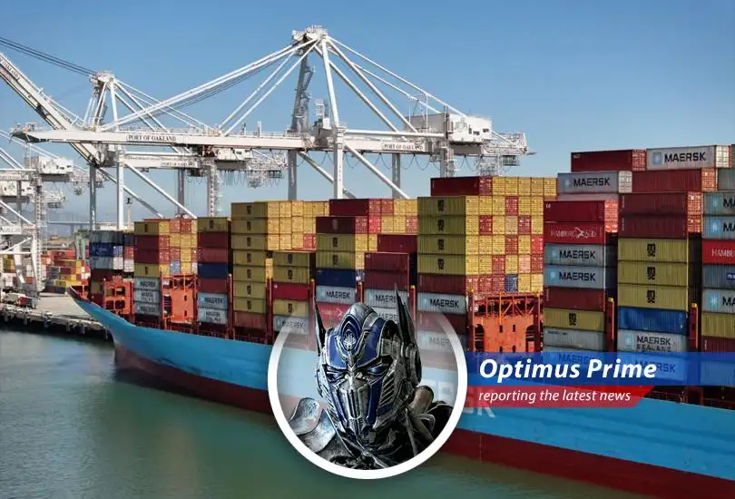 Maersk container ships at port, symbolizing the disruption to global trade routes.