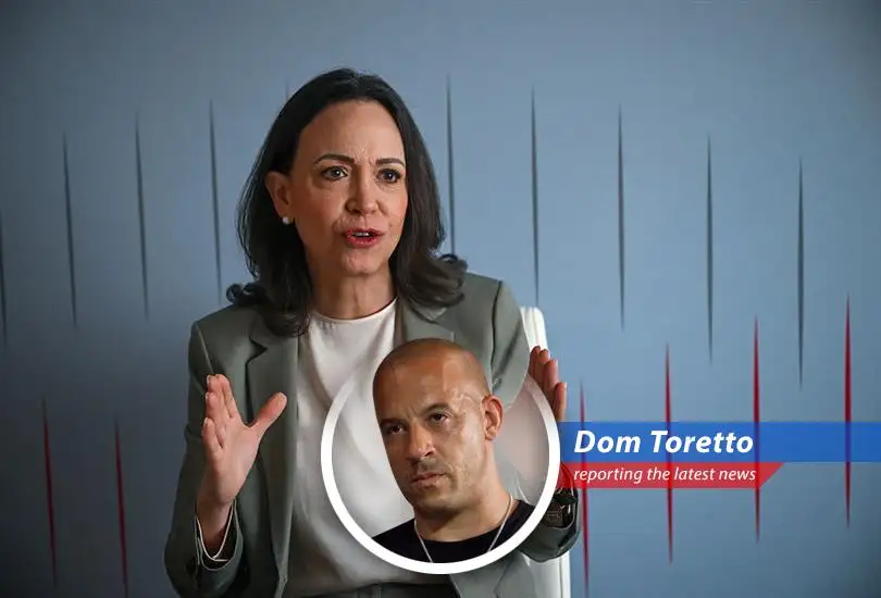 Maria Corina Machado addressing energy executives at CERAWeek in Houston, outlining her vision for a fully privatized Venezuelan oil sector.