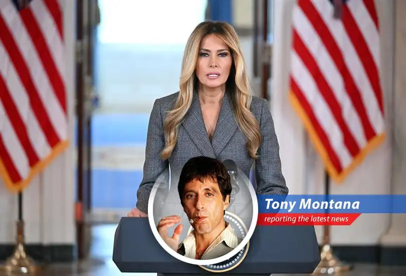 Melania Trump addresses the media, refuting allegations of involvement with Jeffrey Epstein.