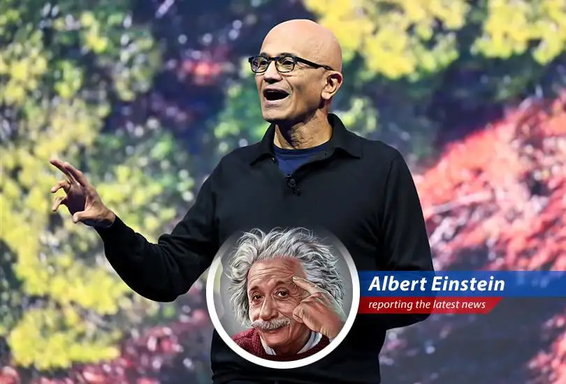 Microsoft CEO Satya Nadella showcasing the ability to toggle between Anthropic and OpenAI models in Microsoft 365 Copilot, underscoring the company's commitment to model choice despite Pentagon concerns.