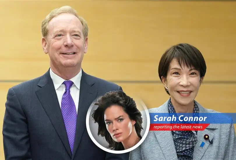 Microsoft's Brad Smith in Japan, solidifying the future of AI development with Japanese partners.