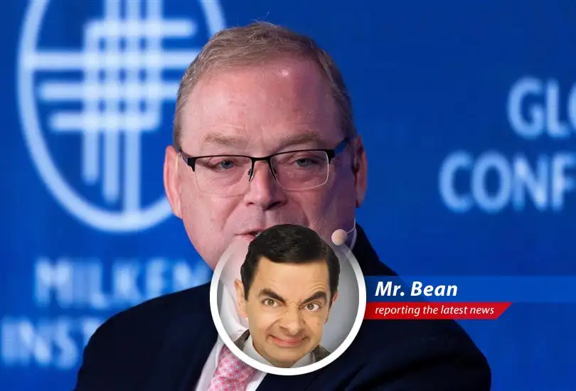 Mr. Bean contemplates AI's impact on jobs, wondering if it involves replacing workers with self-cooking sausages.