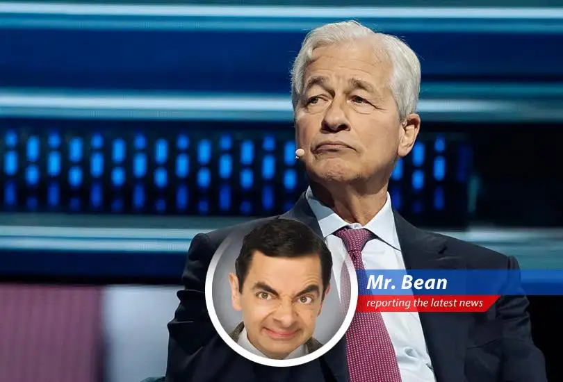 Mr. Bean contemplates JPMorgan's results, wondering if strong earnings can ward off global chaos.