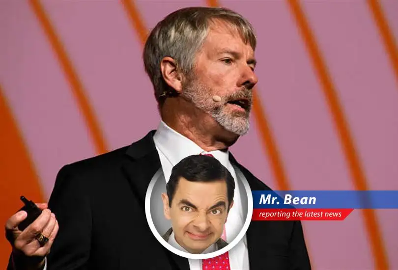 Mr. Bean contemplates MicroStrategy's bitcoin strategy shift.