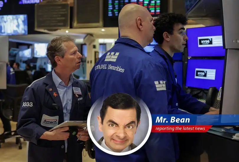 Mr. Bean contemplates the stock market amidst a blizzard, searching for signs of a spring thaw in volatility.
