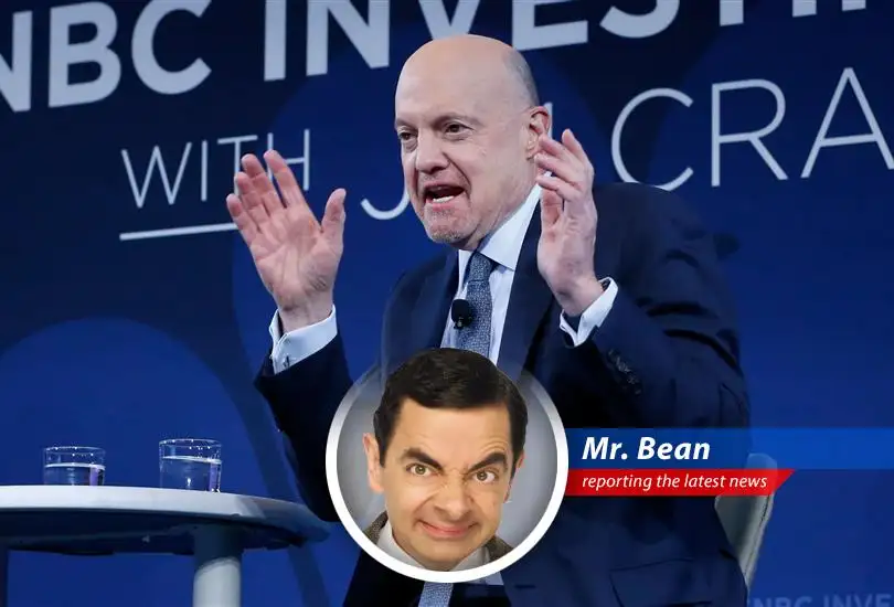 Mr Bean ponders the stock market's latest twists and turns, echoing Jim Cramer's analysis.