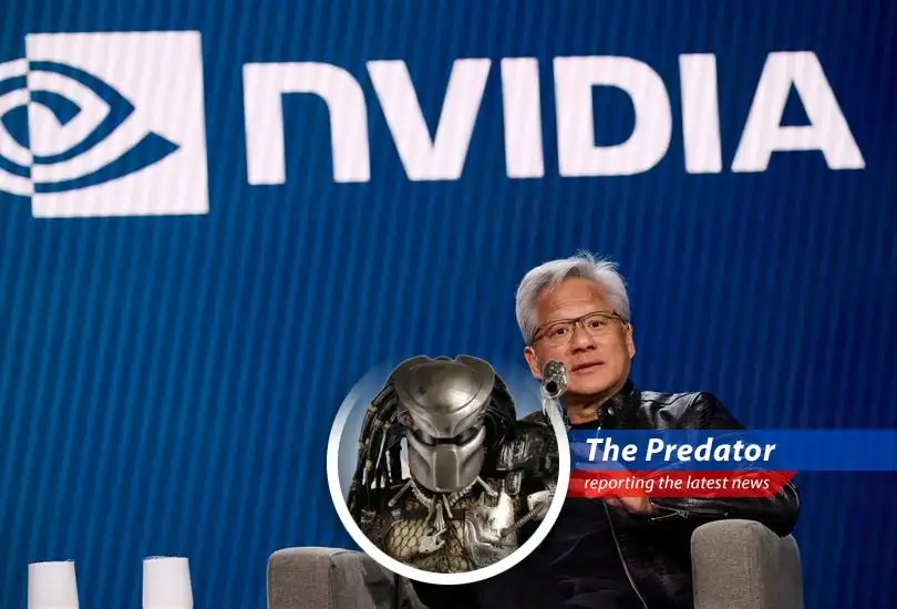 Nvidia CEO Jensen Huang and Corning representatives at the announcement of their partnership, emphasizing US manufacturing resurgence.