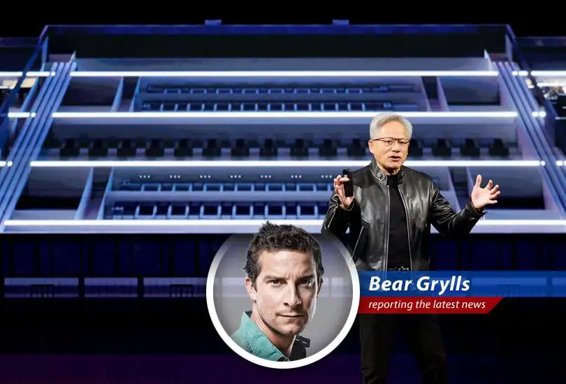 Nvidia CEO Jensen Huang at GTC conference, discussing the restart of H200 chip shipments to China amidst ongoing export challenges