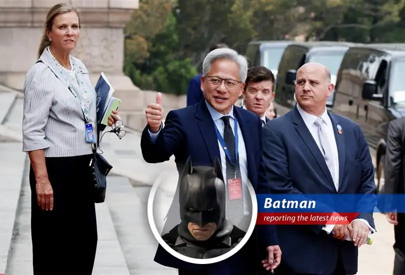 Nvidia CEO Jensen Huang at the China summit, representing US tech interests.