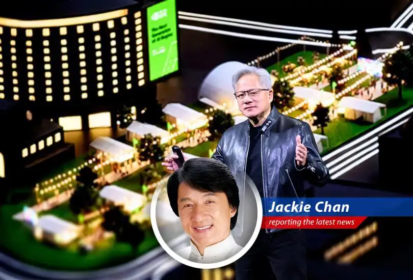 Nvidia CEO Jensen Huang showcasing the company's latest advancements in autonomous driving technology