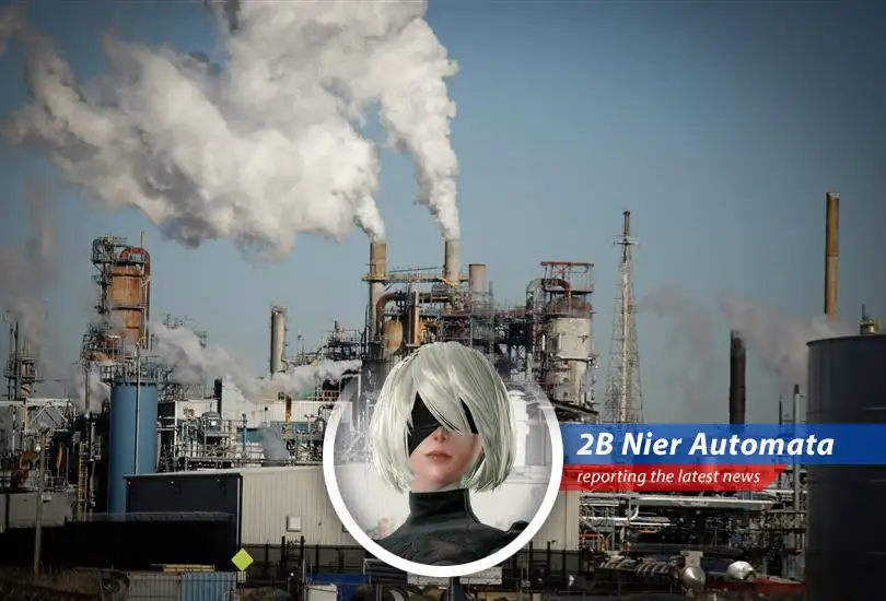 Oil rigs stand as silent witnesses to escalating geopolitical tensions, much like androids observing humanity's self-destructive tendencies.