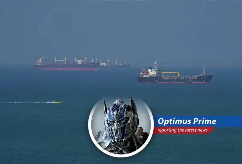 Oil tanker navigating amidst heightened security concerns in the Middle East.