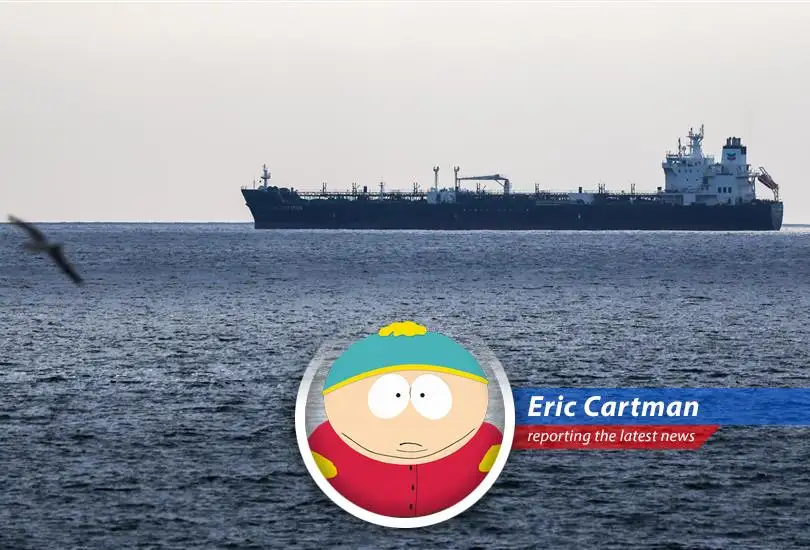 Oil tanker navigating the Strait of Hormuz, a critical chokepoint for global oil supplies.