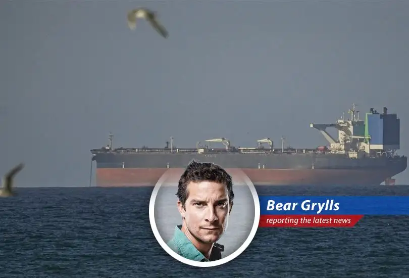 Oil tanker navigating the Strait of Hormuz amidst heightened geopolitical tensions.