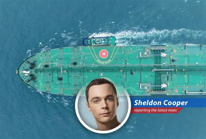 Oil tanker navigating through the Strait of Hormuz, a critical chokepoint for global energy supplies.