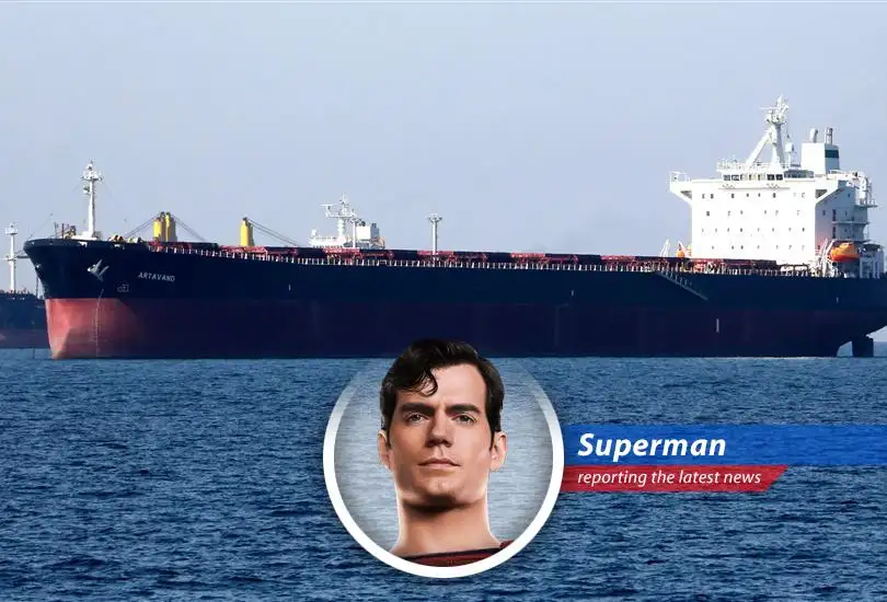 Oil tanker transiting the Strait of Hormuz, a crucial global energy chokepoint.