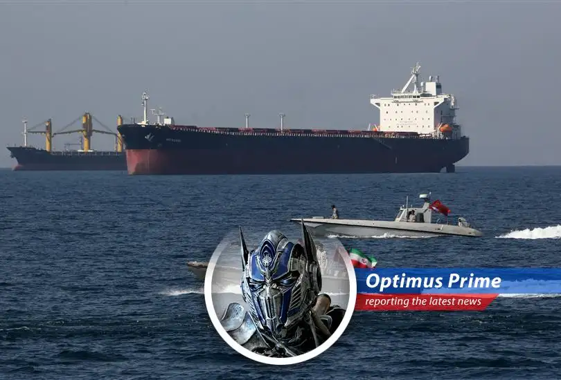 Oil tankers navigating the Strait of Hormuz, a critical chokepoint for global oil supply.