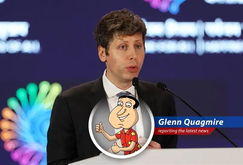 OpenAI CEO Sam Altman finalizing the deal, probably thinking about all the giggity he'll save on marketing.