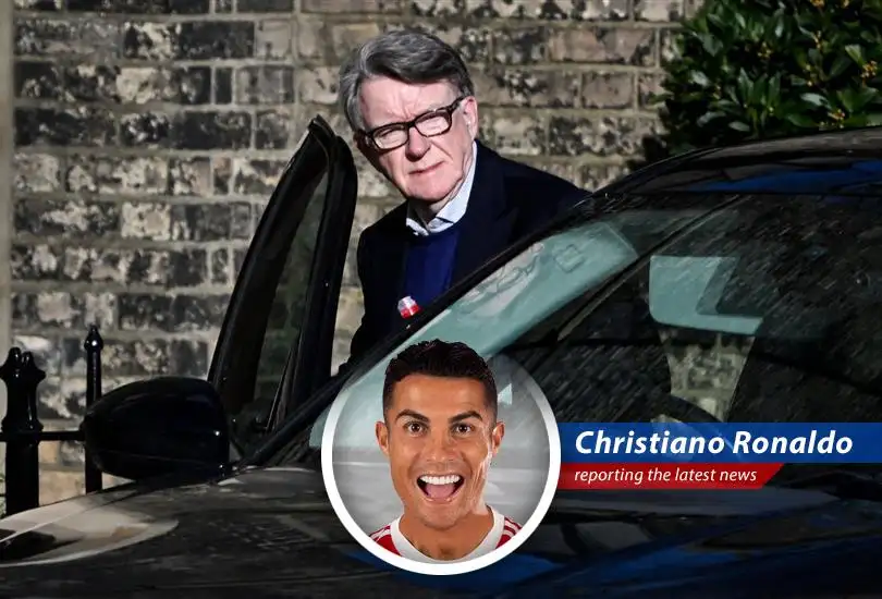 Peter Mandelson escorted by London police following his arrest on suspicion of misconduct.