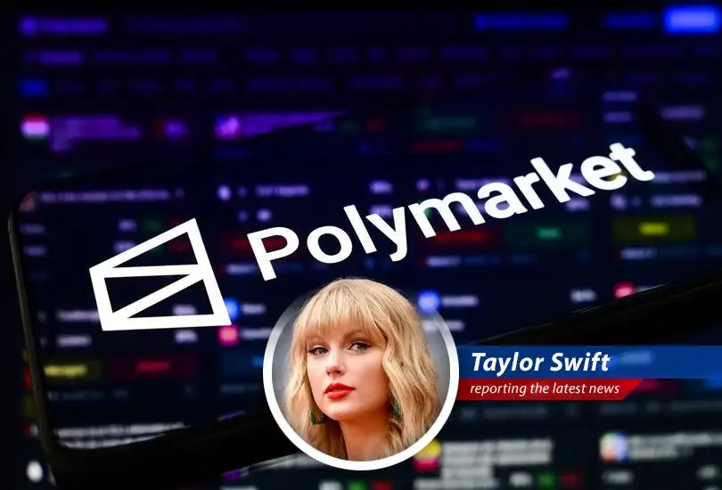 Polymarket logo displayed amidst a backdrop of swirling controversy regarding ethical boundaries in prediction markets.