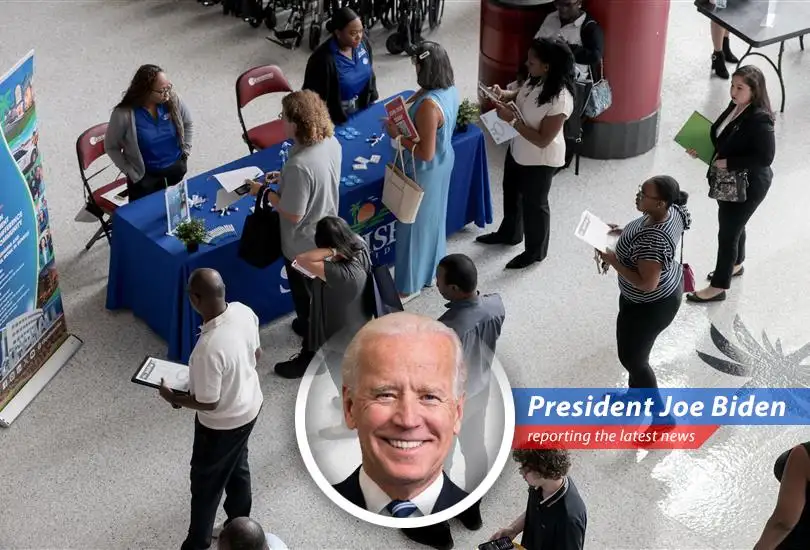 President Biden reviews the latest jobs report with economic advisors, focusing on maintaining stability and growth.