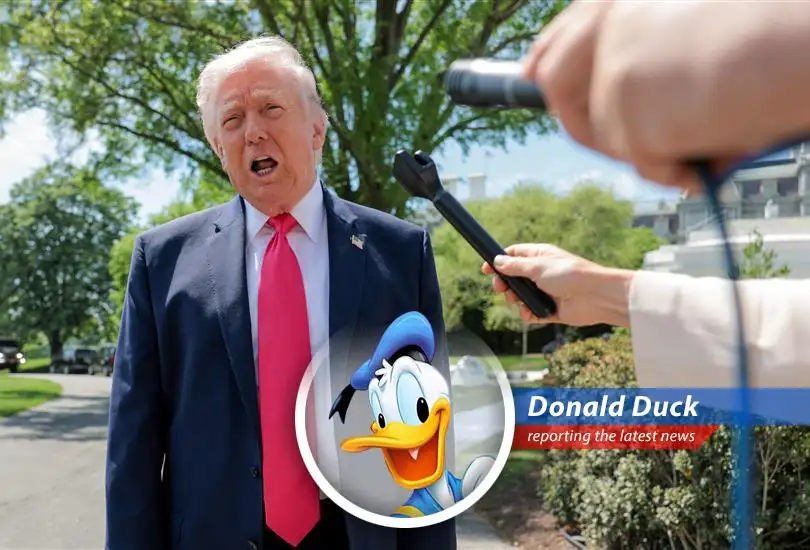 President Trump addresses reporters at the White House regarding Iran peace talks. What a feathered mess.